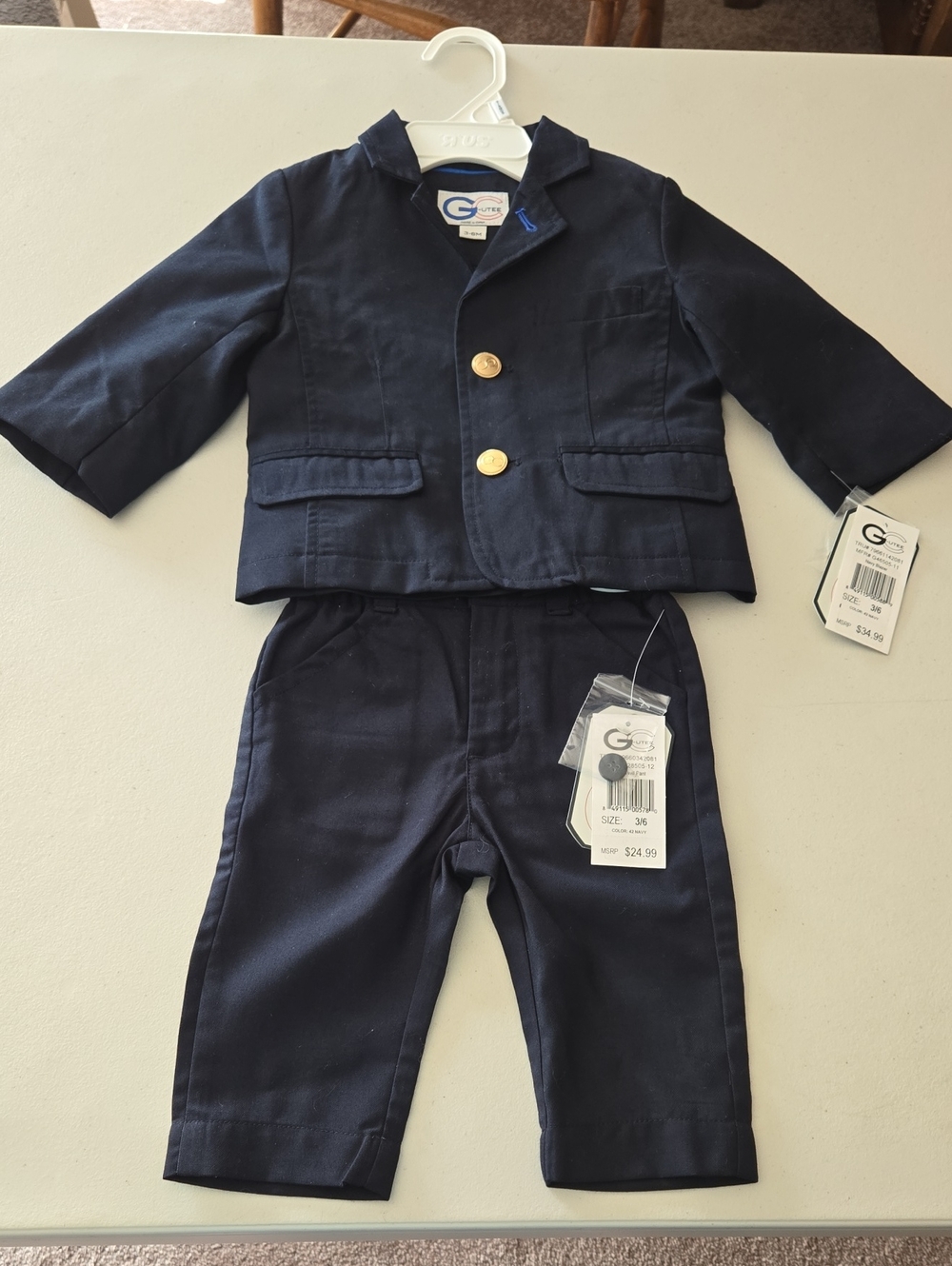 G-CUTEE Navy Baby Suit Set - 2pc
